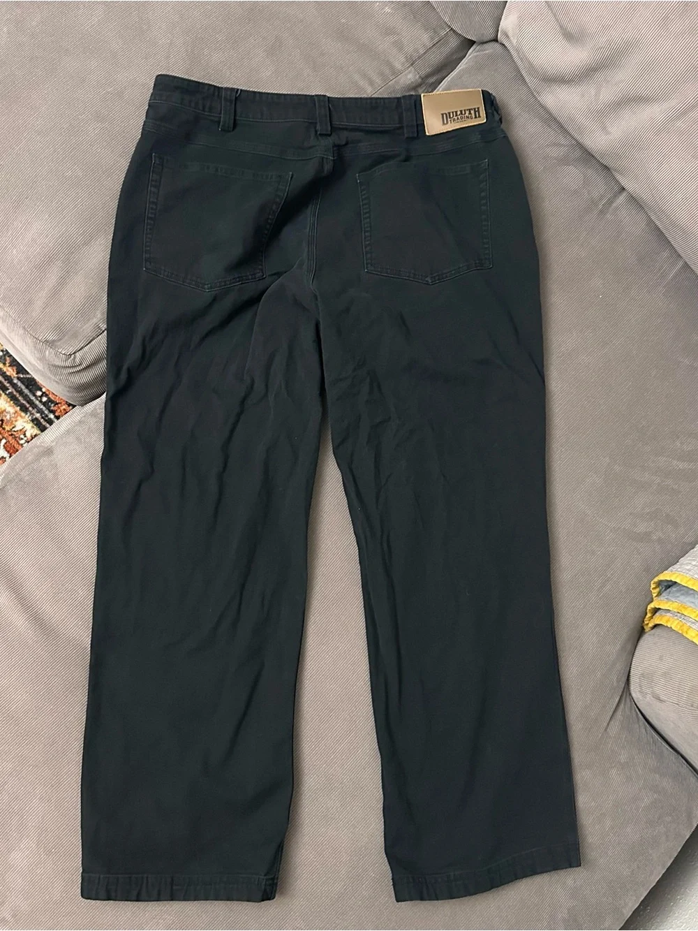 DULUTH TRADING Flex Fire Hose Canvas Pants Mens 36 X 30 Standard Fit Black